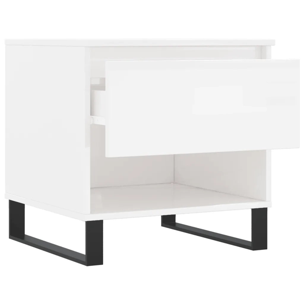 2 pz Tavolini salotto | Tavolino da caff¨¨ | Tavolino da Soggiorno Bianco Lucido 50x46x50cm Legno Multistrato