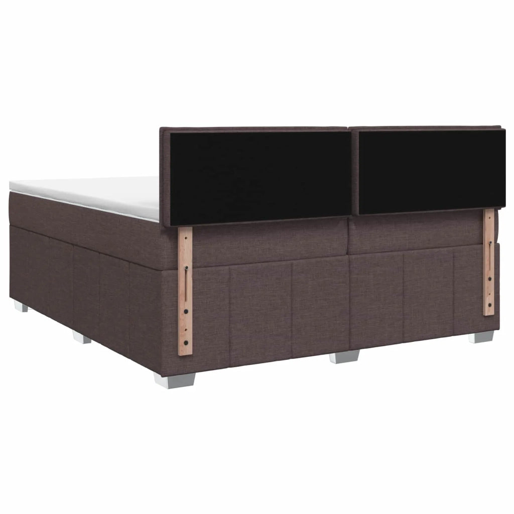 Letto Box Spring LED con Materasso Marrone Scuro 200 x 200 cm 3455685