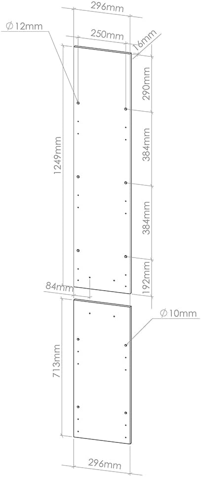 Frontale cucina R-Line, Calcestruzzo nero, 29.6 x 196 cm frontale del mobile per mobile alto estraibile