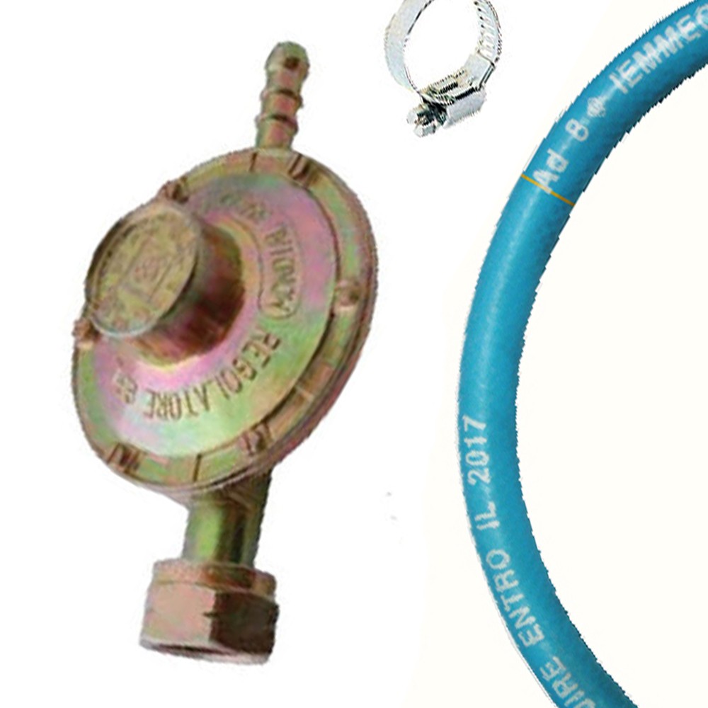 Kit tubo gas d 8x13, lunghezza tubo 150 cm imq con regolatore di flusso e fascette