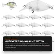 Set di Visspatie 20 pezzi - Tubo di acciaio inossidabile - Lure galleggiante - Swimbait per DIY - 6,5 cm / 7 g - Occhi 3D