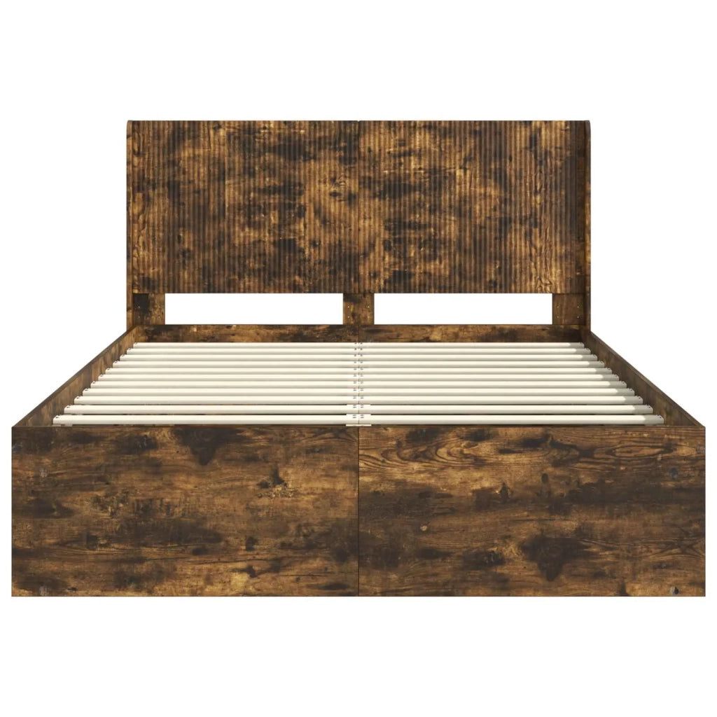 Struttura del letto con stoccaggio e testata 3 pcs-Giroletto con contenitore 725249