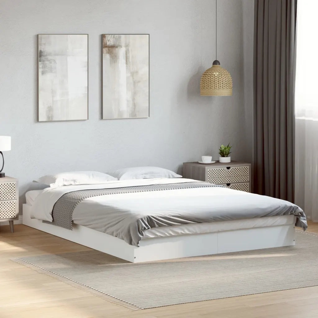 Giroletto-Struttura Letto Bianco 140x200 cm in Legno Multistrato 495640