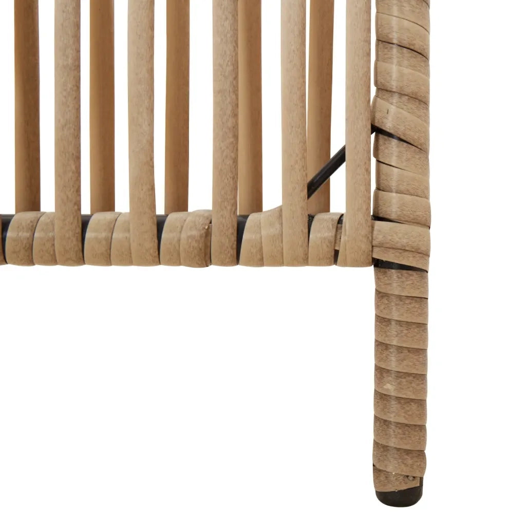 Divisorio per Ambienti a 5 Pannelli Beige in Polyrattan 365399