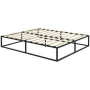 Struttura Letto Matrimoniale 190x160x35 cm con Doghe in Compensato e Contenitore Inferiore Nero