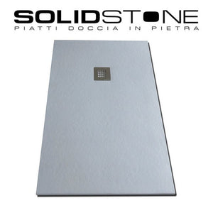 Piatto doccia in pietra SOLIDSTONE alto 2,8 cm - Grigio cemento RAL 7033 - Misura: 100x120 x 2,8h 