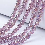 Facce Rondelle in Vetro Transparente AB 8mm - 72 Pezzi per Fili - Nuova Rosa - Utilizzo per Creare Gioielli con 10 Fili