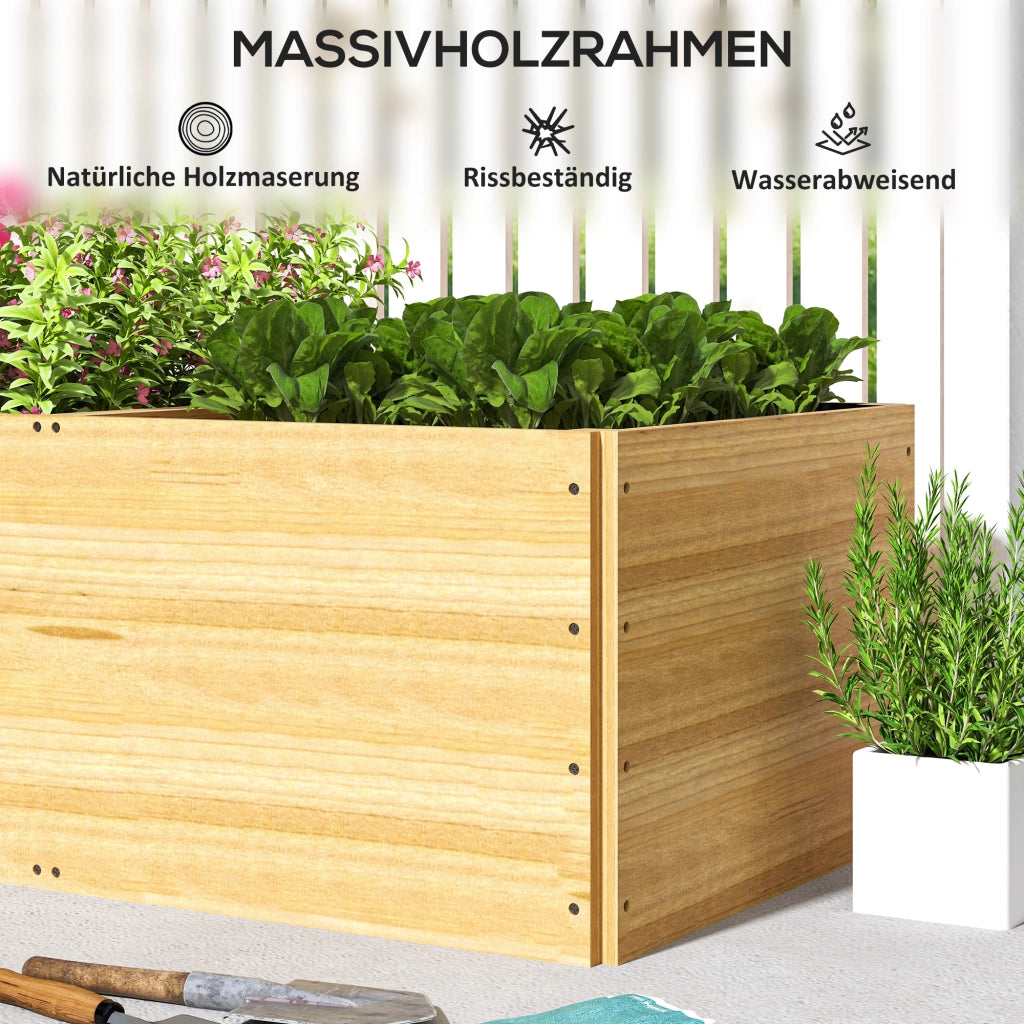 Hochbeet in legno con 3 zone ¨C zephmum ¨C 140x60x40 cm