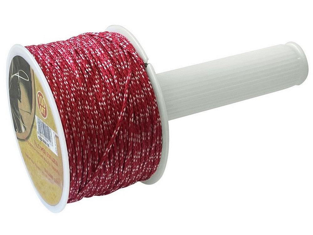 filo per edilizia con manico girevole mt. 100 col. rosso/bianco cod:ferx.vit49685