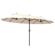 Ombrellone XXL con manovella ¨C zephmum ¨C Beige Poliestere 455x270x240