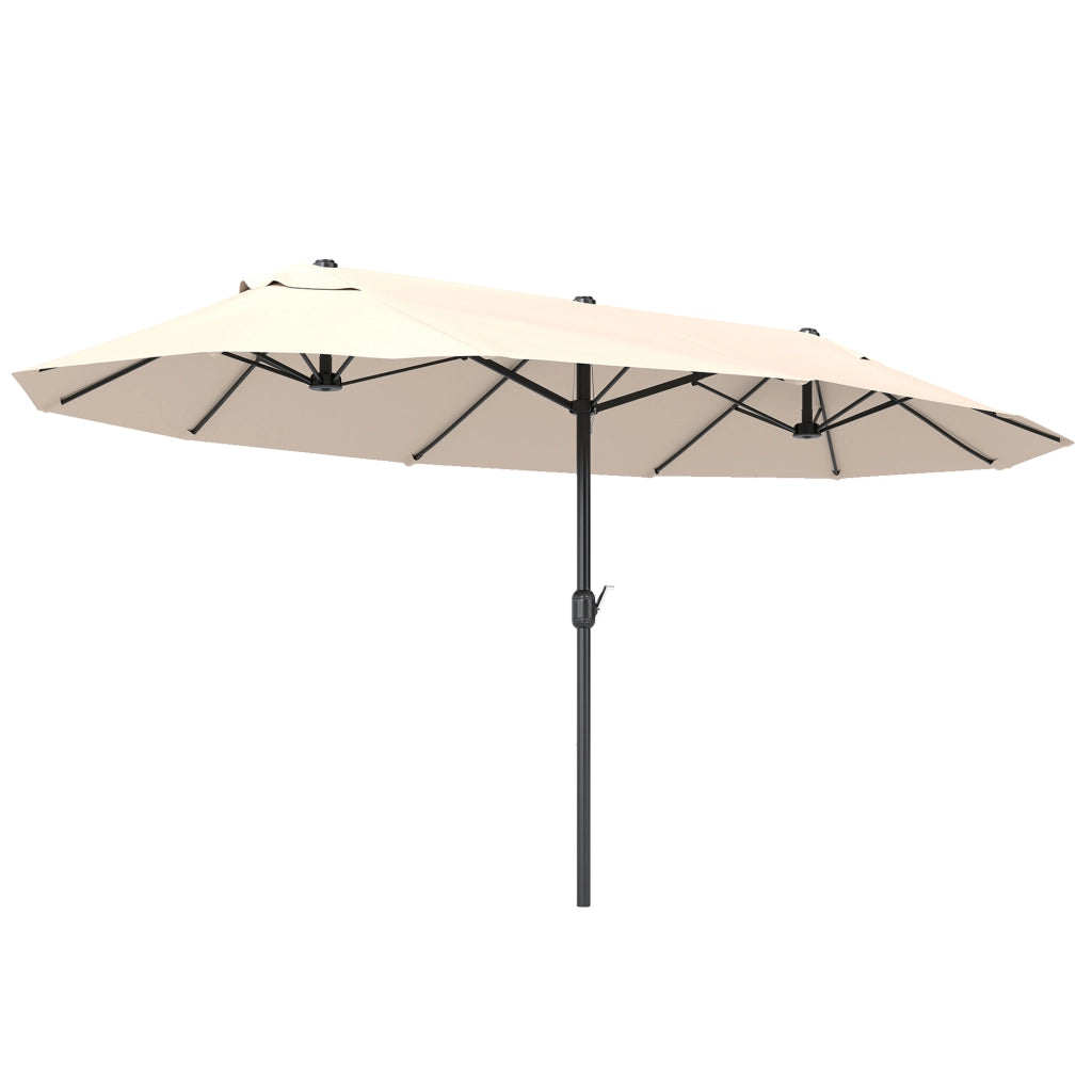 Ombrellone XXL con manovella ¨C zephmum ¨C Beige Poliestere 455x270x240