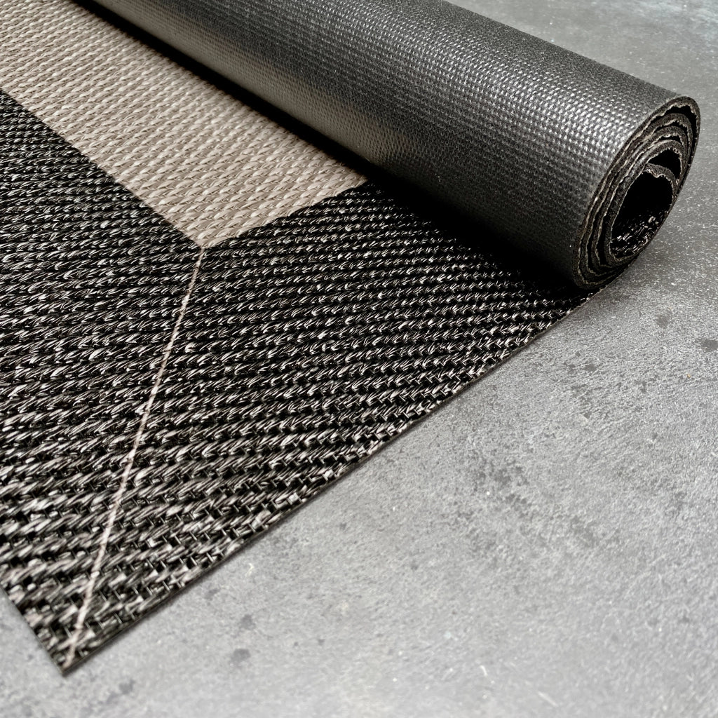 Tappeto vinilico di alta qualità taupe-nero 60x200