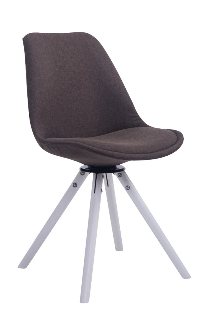 Sedia ospite Troyes Girevole Tessuto Rotondo grigio scuro,bianco