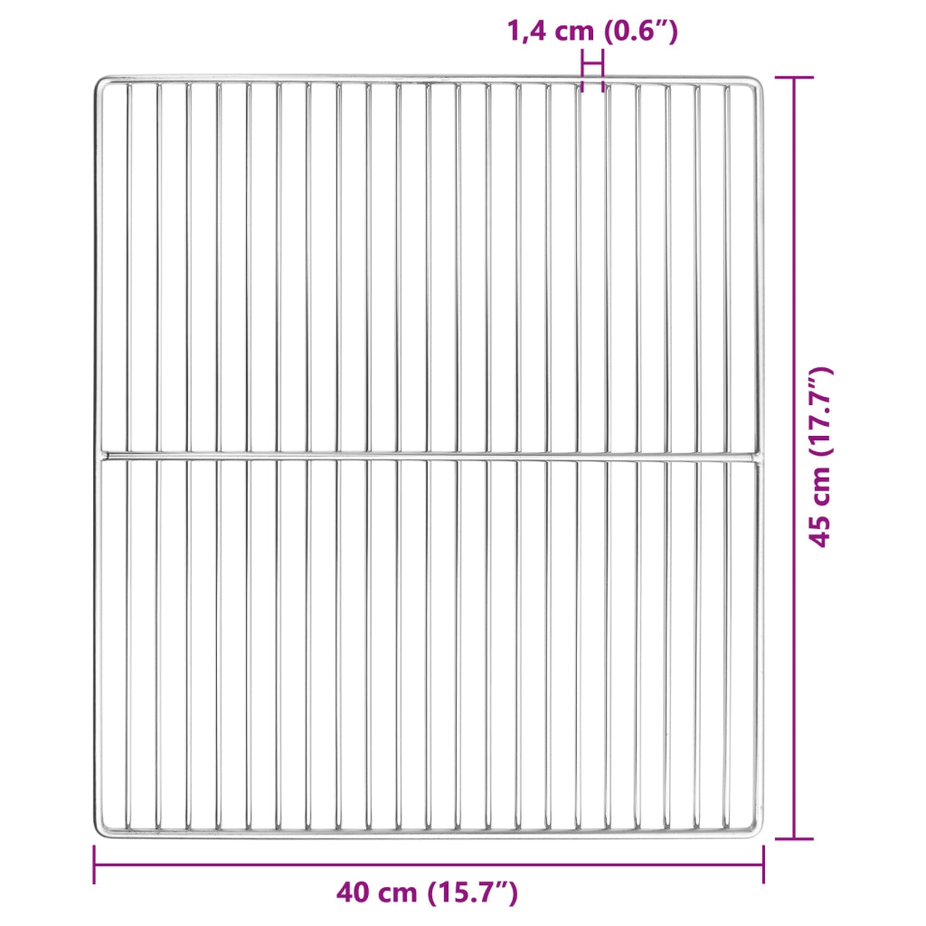 Griglia BBQ  con manici rettangolare 45x40 cm in acciaio inossidabile 304