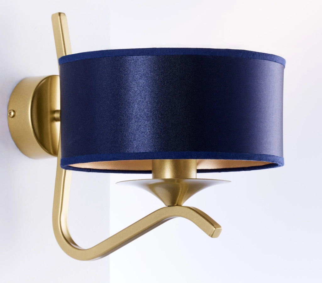 Applique parete decorativa oro lucido blu E27 15W Jupiter