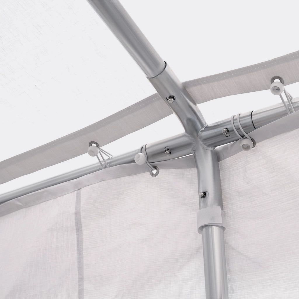 EasyComfort Tendone per Feste 6x4m con Pareti Rimovibili, Porte e 6 Finestre, Bianco