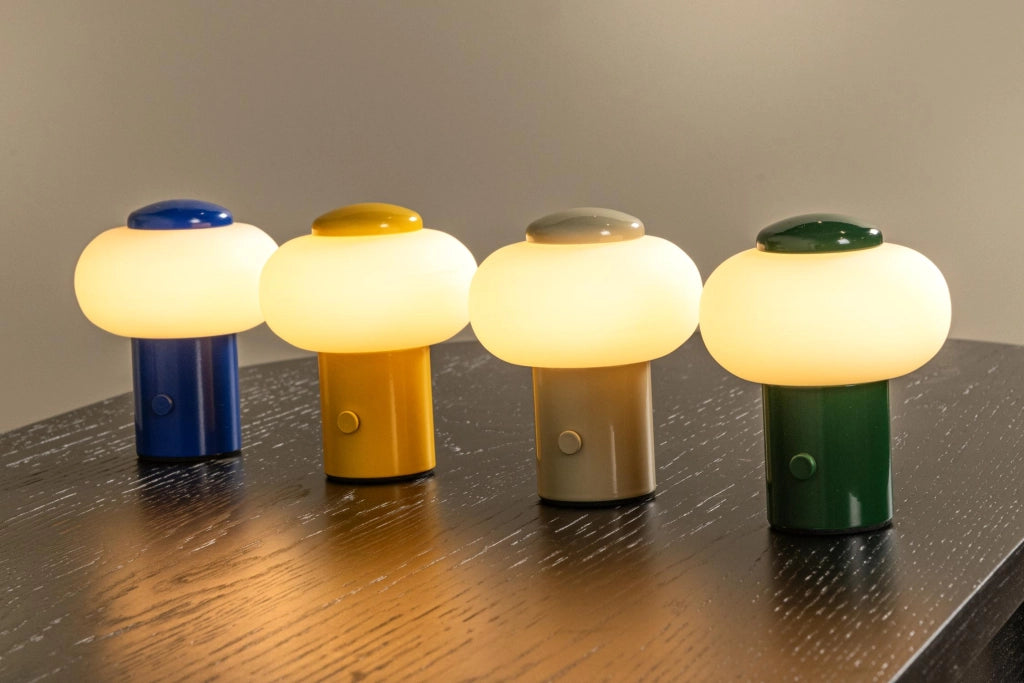 Lampada da tavolo LED senza fili GUSTAV vetro gialla Lucide