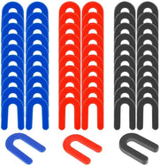 Stellementi 60 Stuks - Supporti U per Auto - Shim per Elevatore - Plastica - Shim di Livellamento - 4,9x3,3cm - Nero/Rosso/Blu