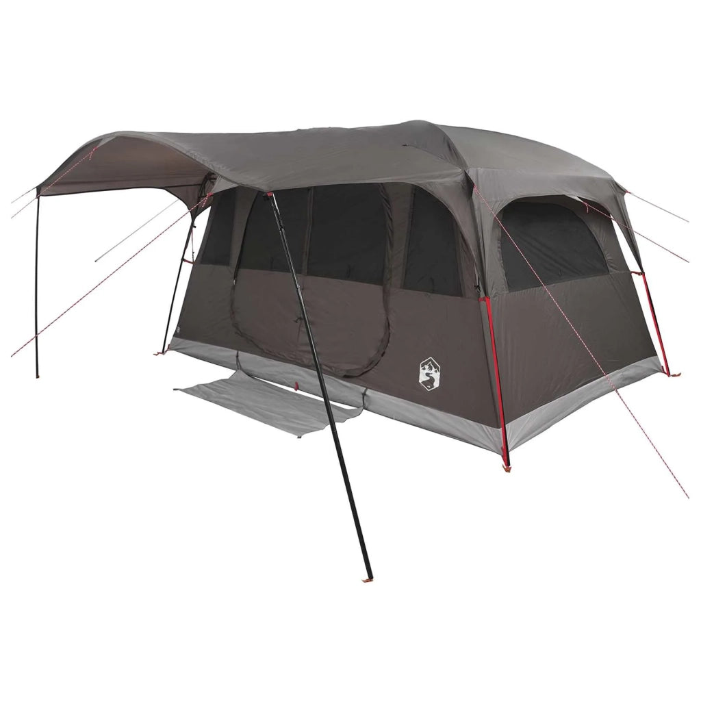 Tenda a tunnel con tetto Marrone Grigio 427 x 305 x 205 cm 42029017