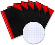 Taccuino con copertina in pelle - A6 formato - 96 pagine - Nero - 6 pezzi