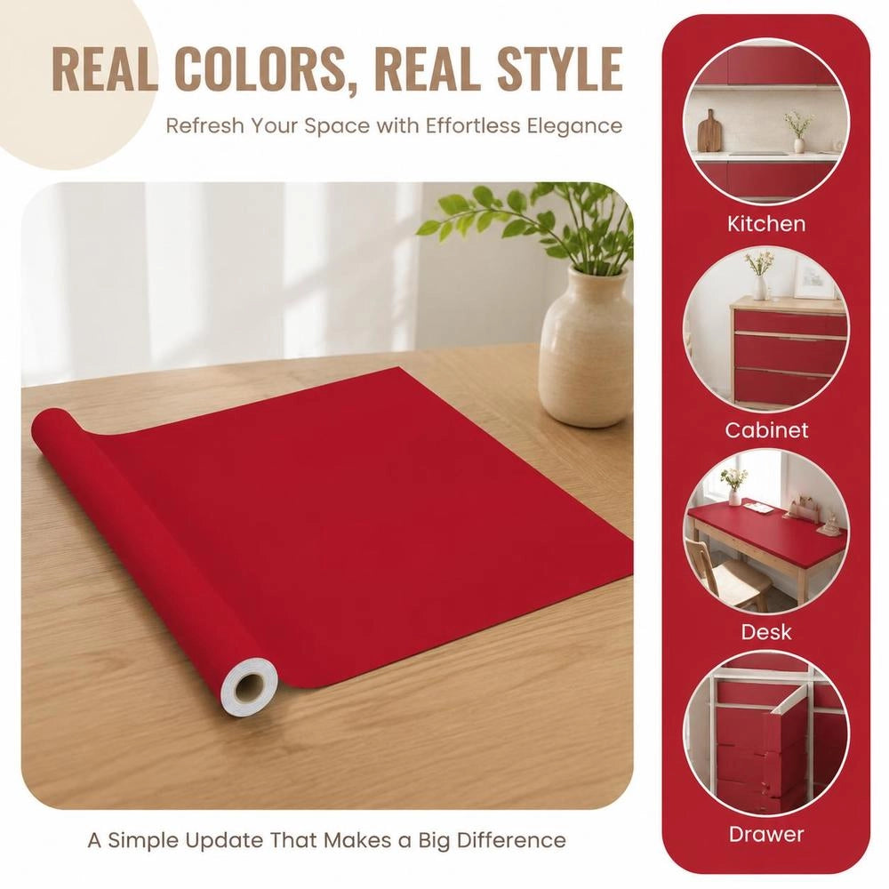 Self-adhesive Furniture Foil, Red, 500 X 90 Cm, PVC