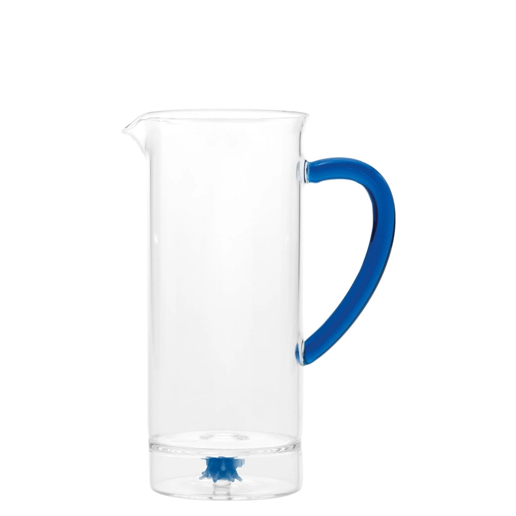 Zafferano Caraffa Teca Mare Collezione Artigianale in Vetro Borosilicato Soggetto Riccio di Mare - Design Elegante per Tavola, Trasparente e Colorato