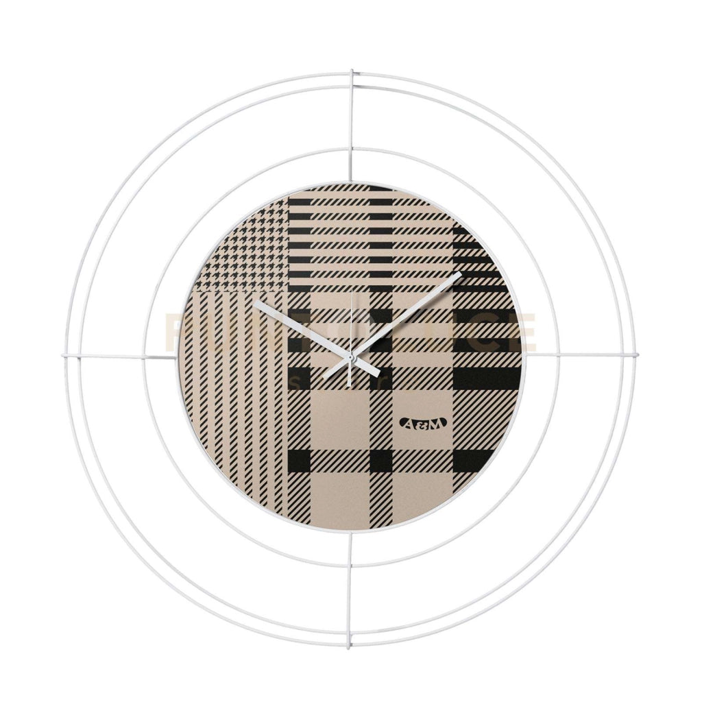 orologio nudo piccolo tartan Bianco ,tartan in Ferro Diametro59cm