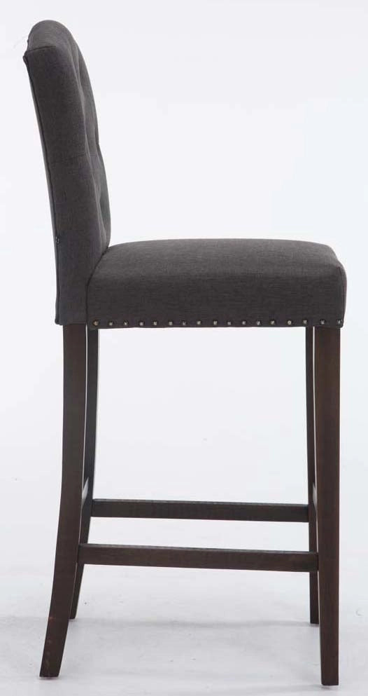 Set 2 Sgabelli Bar Louise in Tessuto grigio scuro,antico