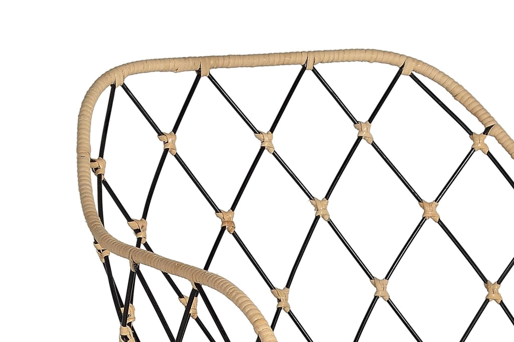 Set di 4 poltrone in rattan e metallo