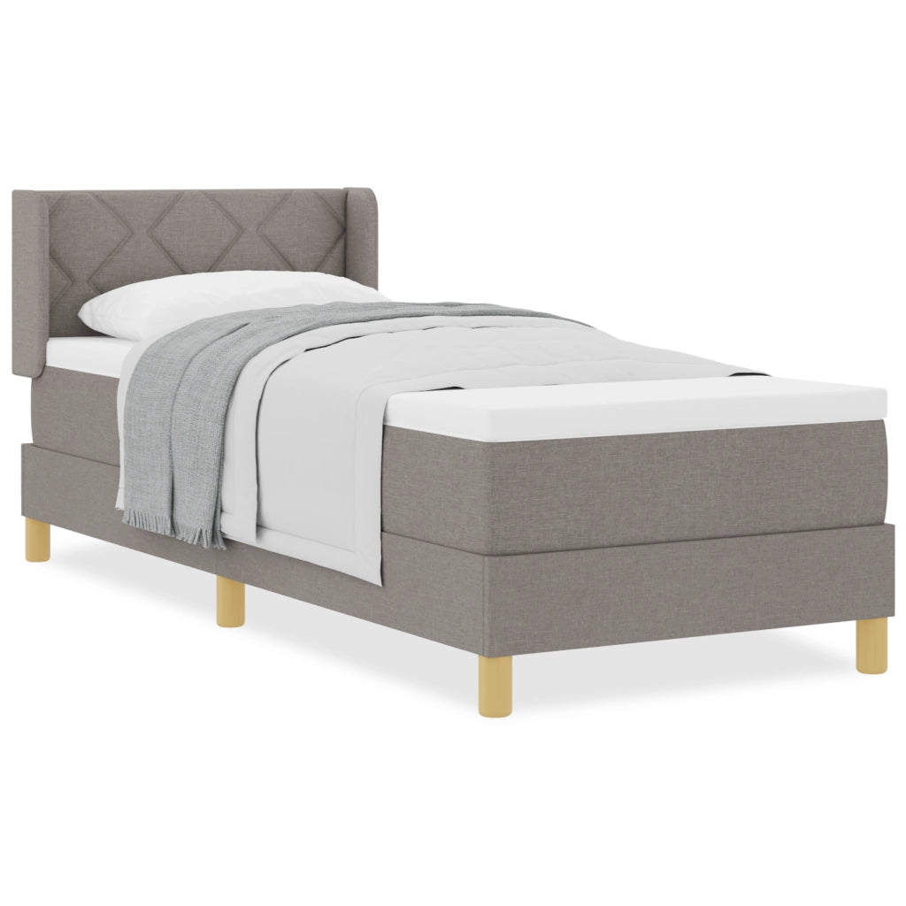 Letto con Box Spring e Materasso Tortora 80x200 cm TESSUTO