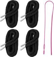 Set di 4 cordoni di sostituzione per cintura dei pantaloni con chiusura a rasoio | Cordoni di sostituzione per pantaloncini, pantaloni e hoodie | Cintura dei pantaloni in tessuto di jogging nera