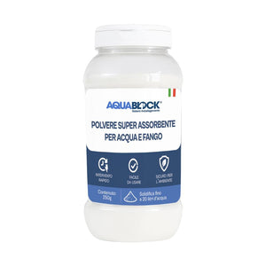 POLVERE SUPERASSORBENTE PER ACQUA E FANGO AQUADRY 250 GR AQUABLOCK