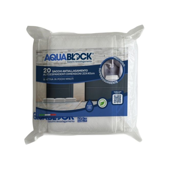 SACCHI AUTOESPANDENTI ANTIALLAGAMENTO 20X40CM AQUABLOCK CONFEZIONE 20 PEZZI
