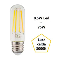 LAMPADINA TUBOLARE A LED 8,5W LUCE CALDA 3000K 1055 LUMEN E27 BOT LIGHTING