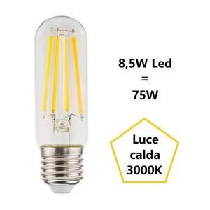 LAMPADINA TUBOLARE A LED 8,5W LUCE CALDA 3000K 1055 LUMEN E27 BOT LIGHTING