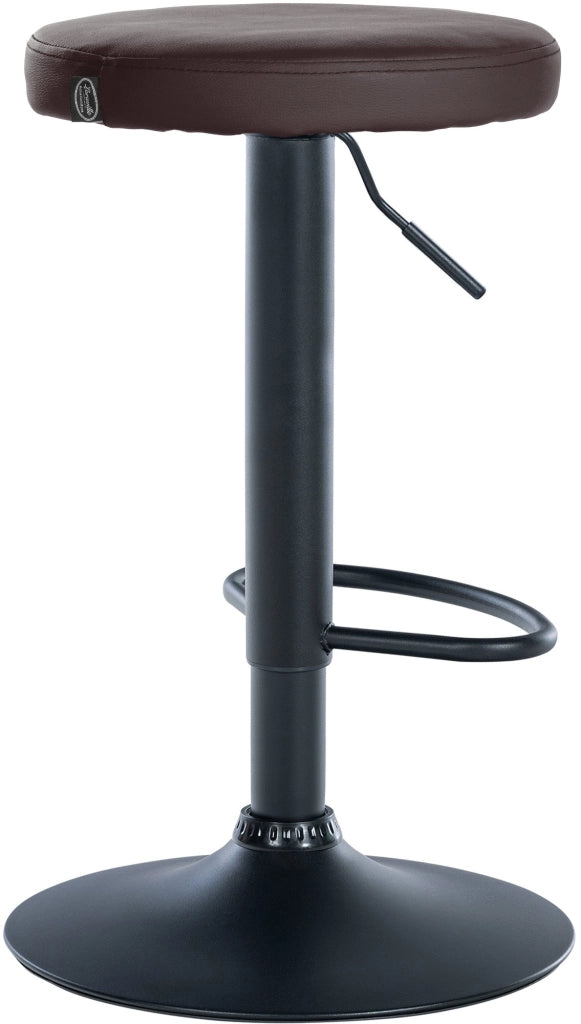 Set di 2 sgabelli da bar Ponte in similpelle marrone,Metallo nero opaco