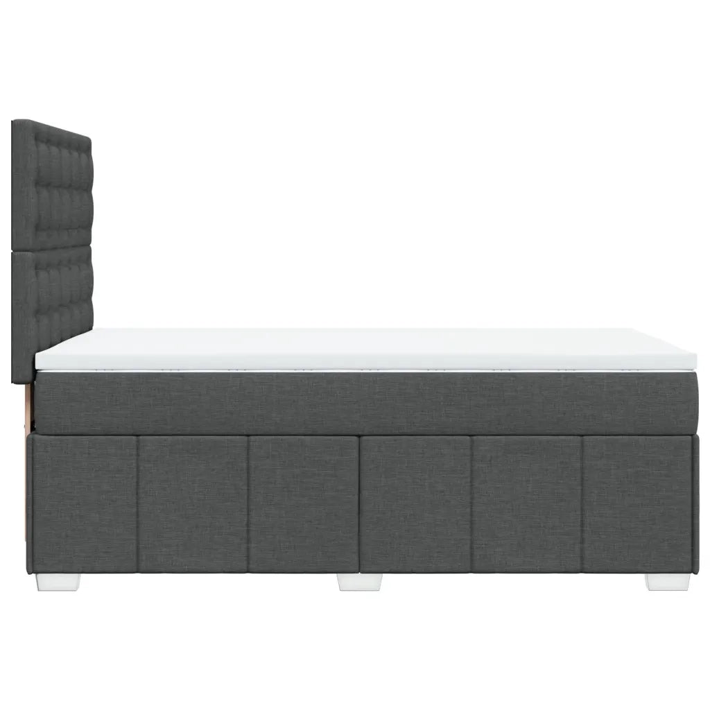 vidaXL Giroletto a Molle con Materasso Grigio Scuro 90x200 cm Tessuto