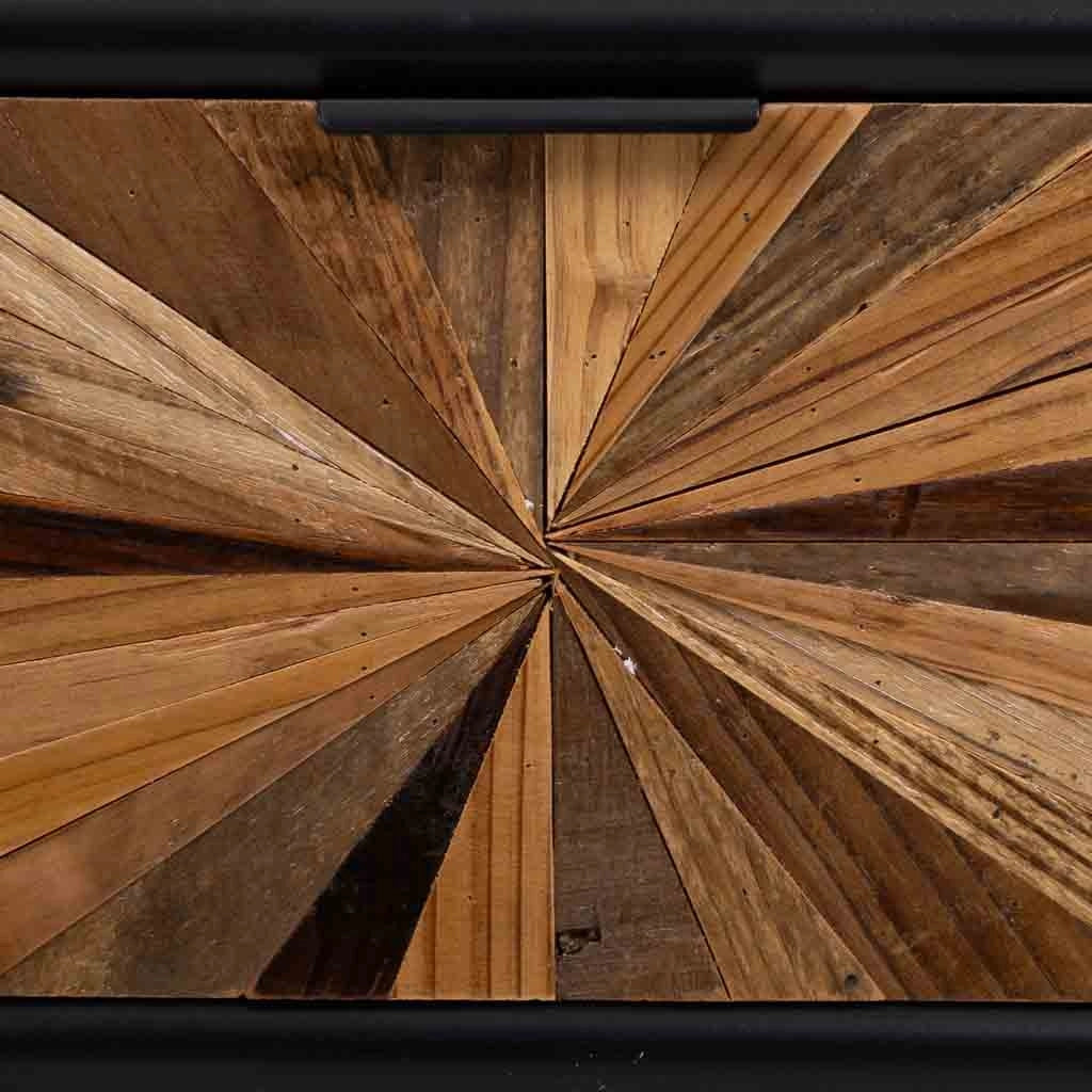 Tavolo in legno e metallo con 1 cassetto e 1 ripiano marrone 41x32x60