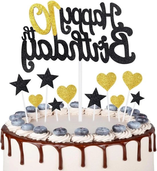 Decorazioni per torta personalizzate con stelle e cuori per compleanni di bambini