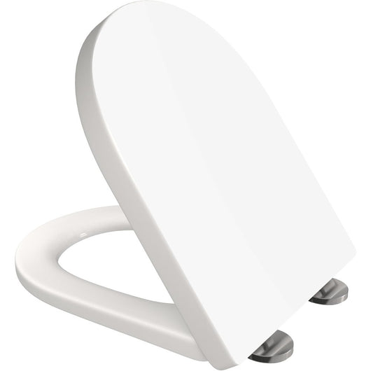 Aan  - sedile wc a forma di d, per wc silenzioso, colore: bianco