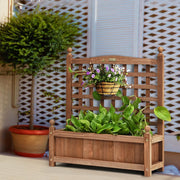 Fioriera in Legno con Spalliera per Piante Rampicanti Robusta e Resistente per Giardino e Balcone
