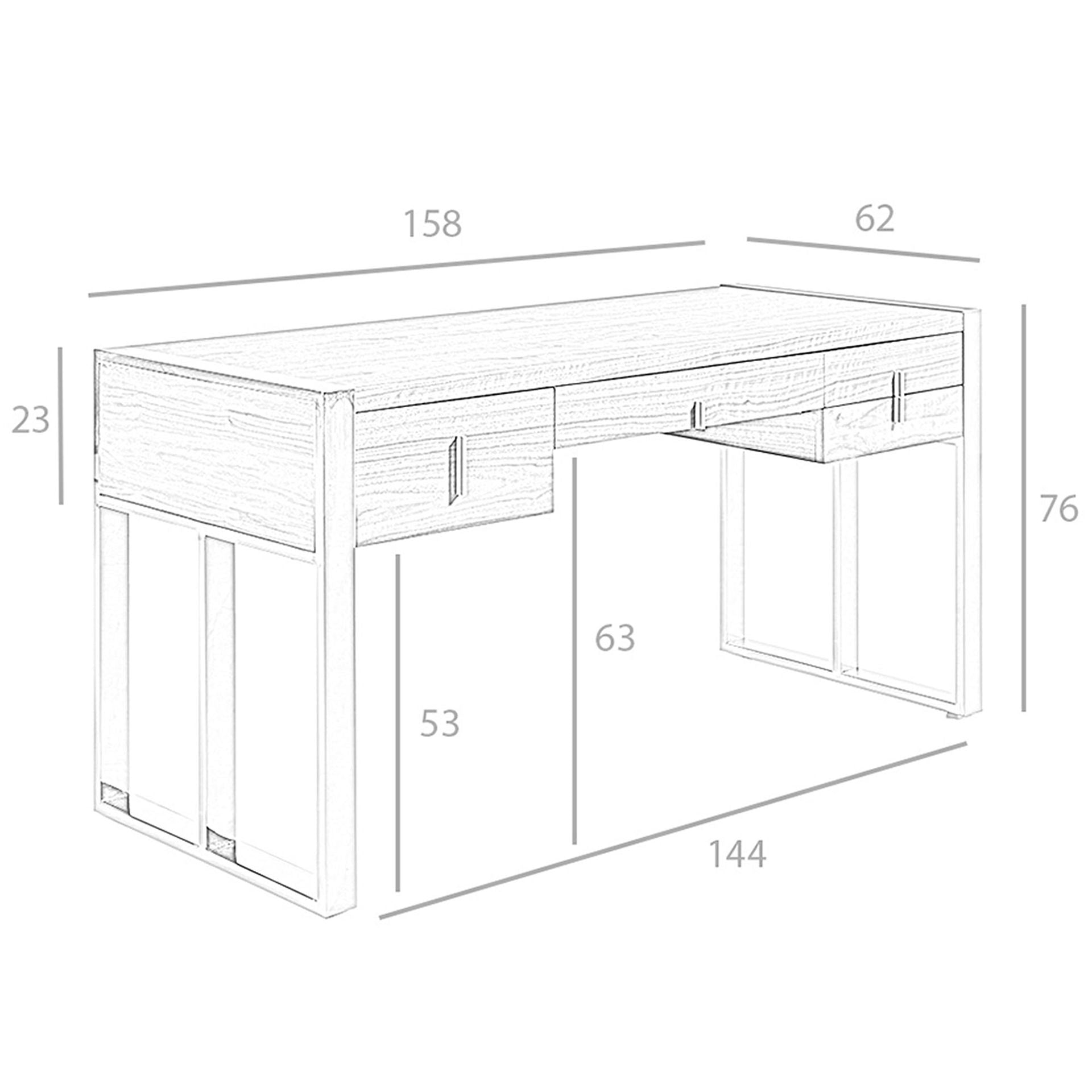 Scrivania in noce e acciaio cromato