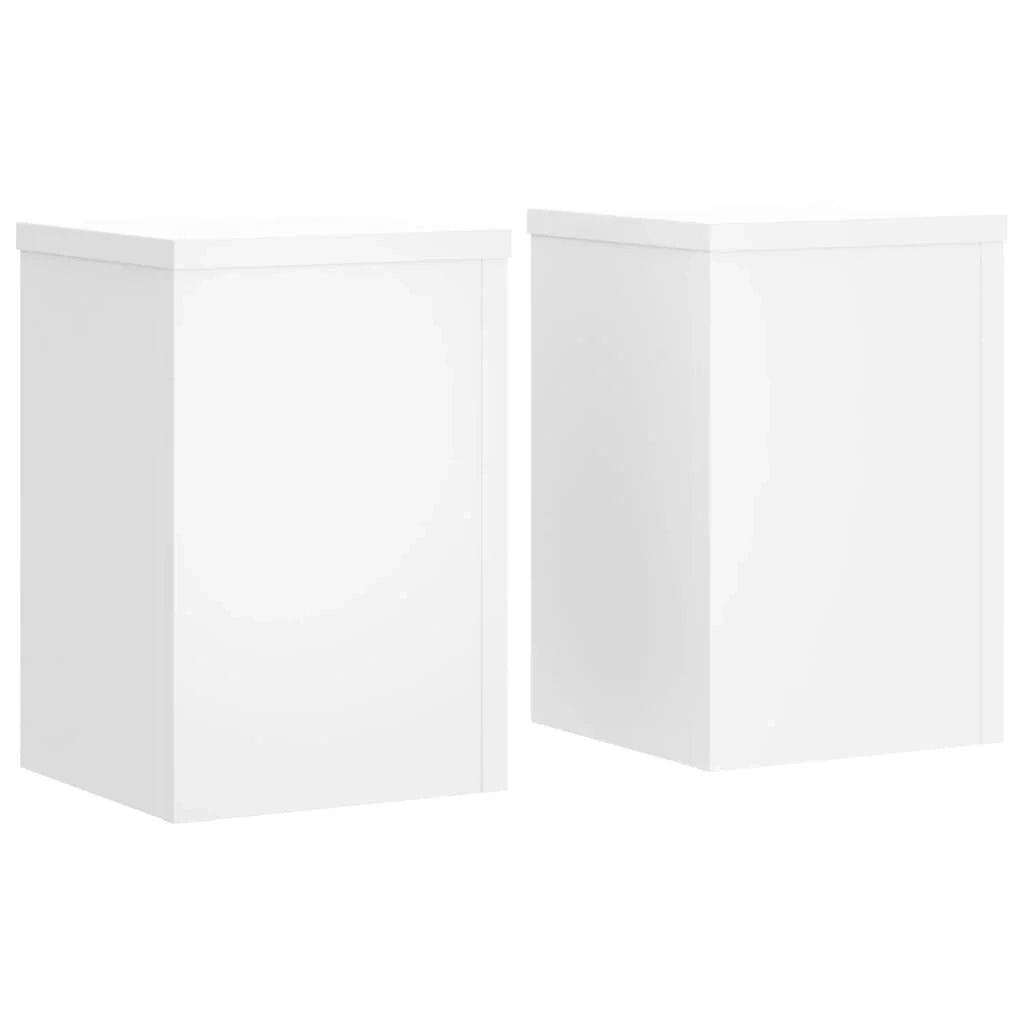 Portavasi mobili per fiori set da 2 25 x 25 x 35 cm legno ingegnerizzato bianco 02_0045269