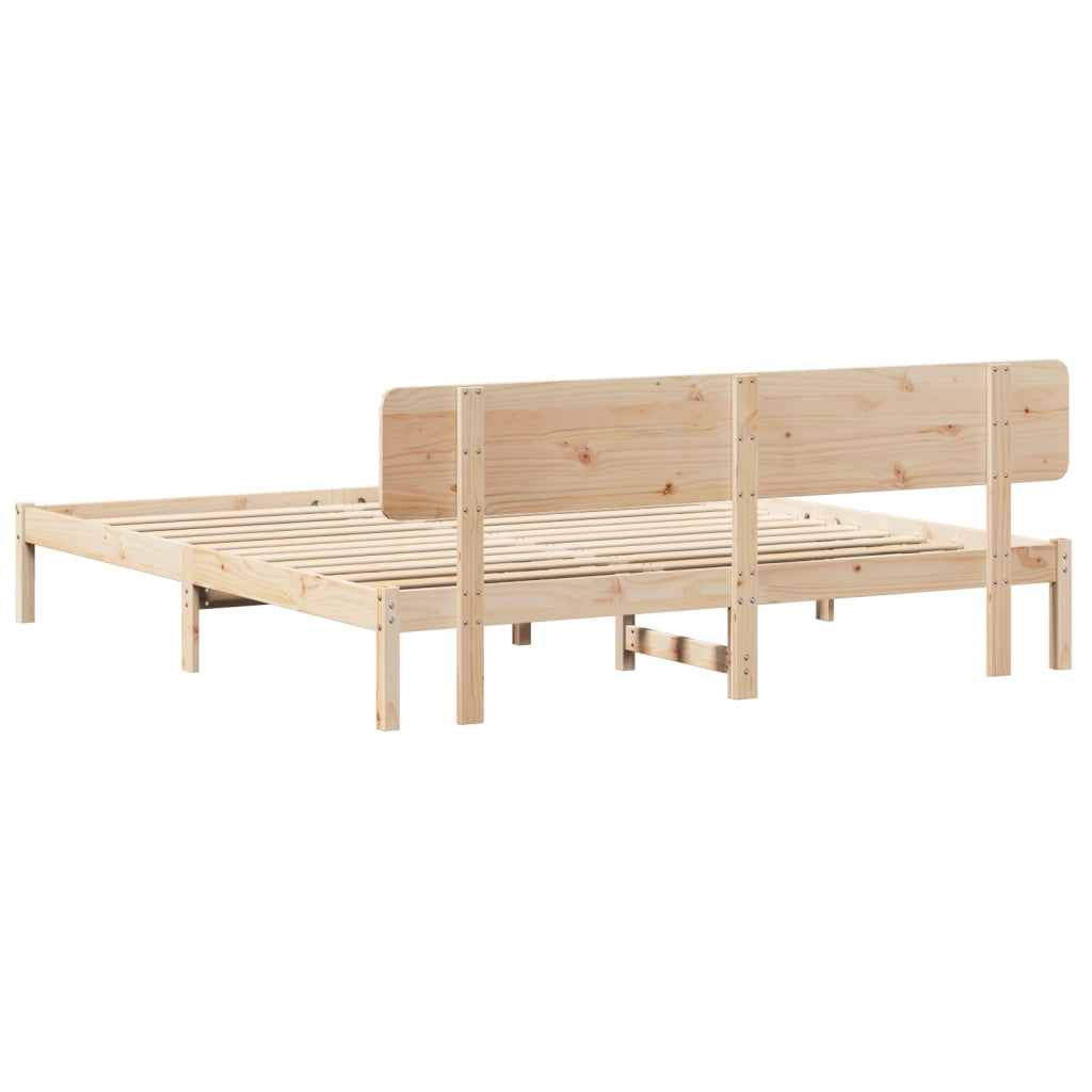 Struttura letto con testiera 180x200 cm Legno massello di pino