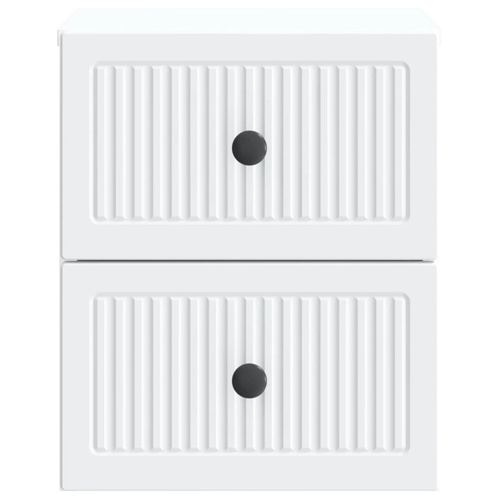 Mobiletto da notte a muro 2 pz Bianco 33 x 34,5 x 40 cm 897956