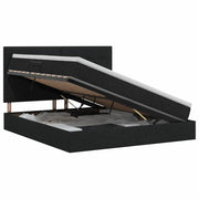 Letto con contenitore e materasso Nero 140 x 190 cm Tessuto 3459503