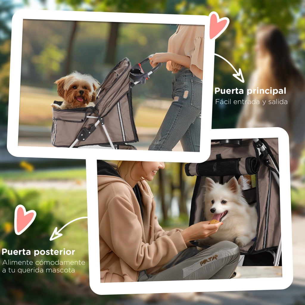 Carrello per Piccoli Animali con Cestino ¨C zephmum ¨C Marrone 75x45x97 cm