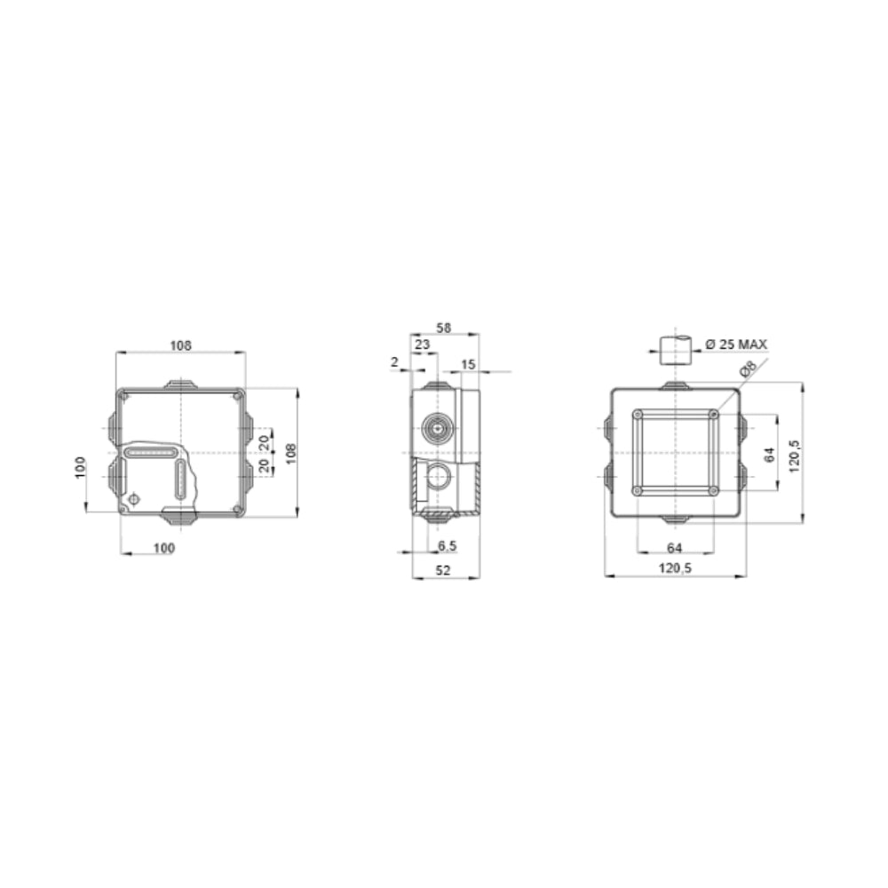 Scatole di derivazione gewiss serie 44 ce stagne in tecnopolimero ip55 *** dimensioni 100 x 100 x 50 millimetri, conf...