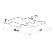 Lampada da parete a soffitto in acciaio e vetro bianco Tangerine Celia a 3 luci E27 LED