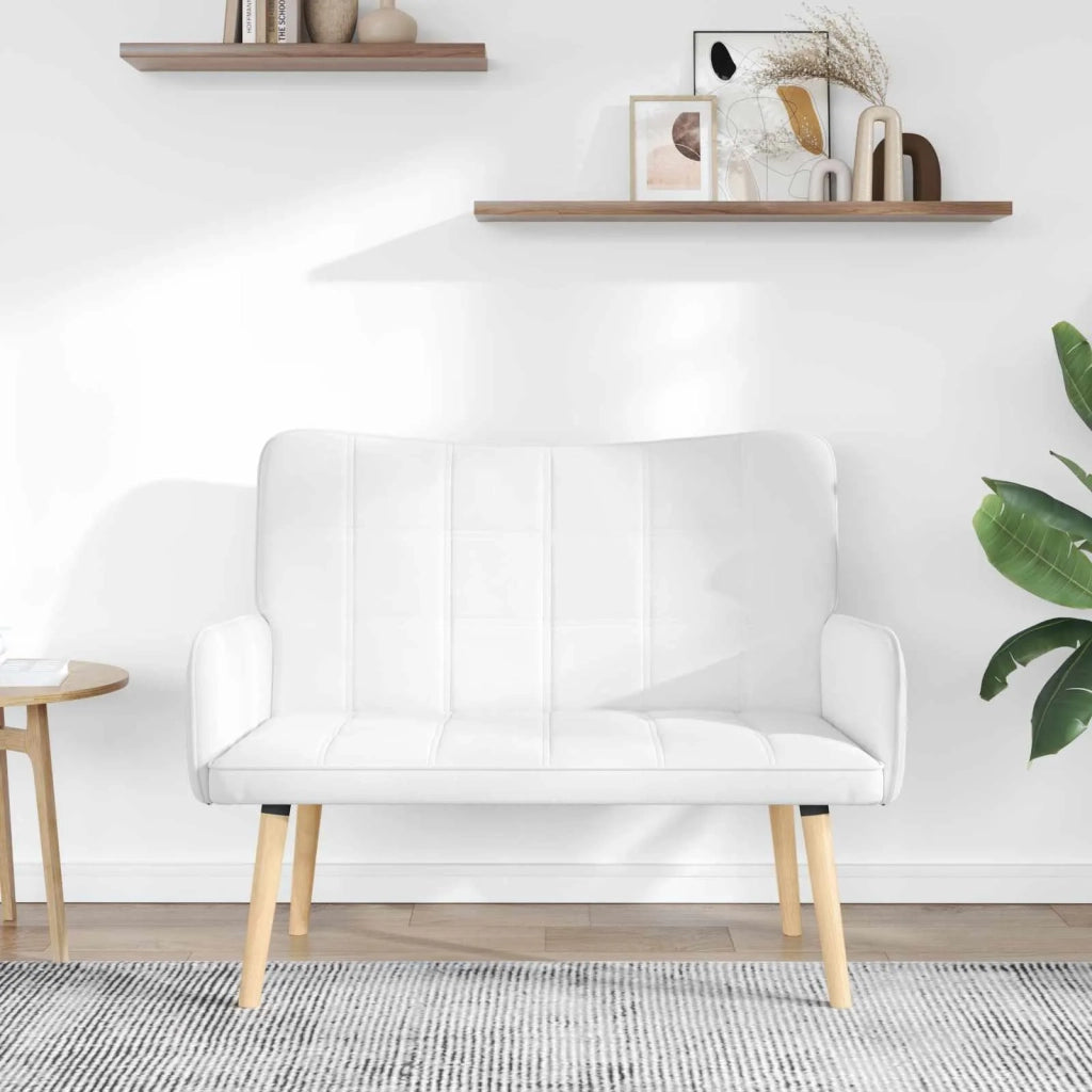 Sofa a Due Posti Bianco 115 x 61 x 87 cm Tessuto 42028900